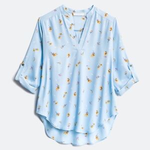 Lush - Warren Split Next Blouse - Light Blue, Size Small